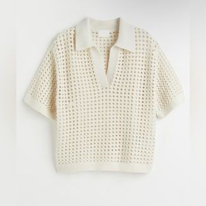 H&M Pointelle-Knit Polo Shirt